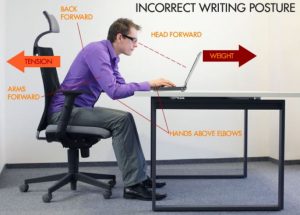 Poor Writing Posture for Ergonomics